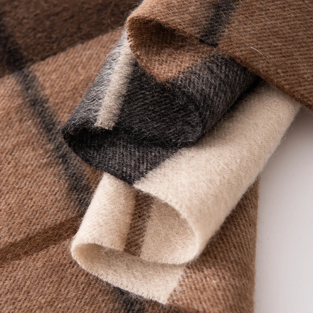 Maillard Plaid Cashmere Scarf