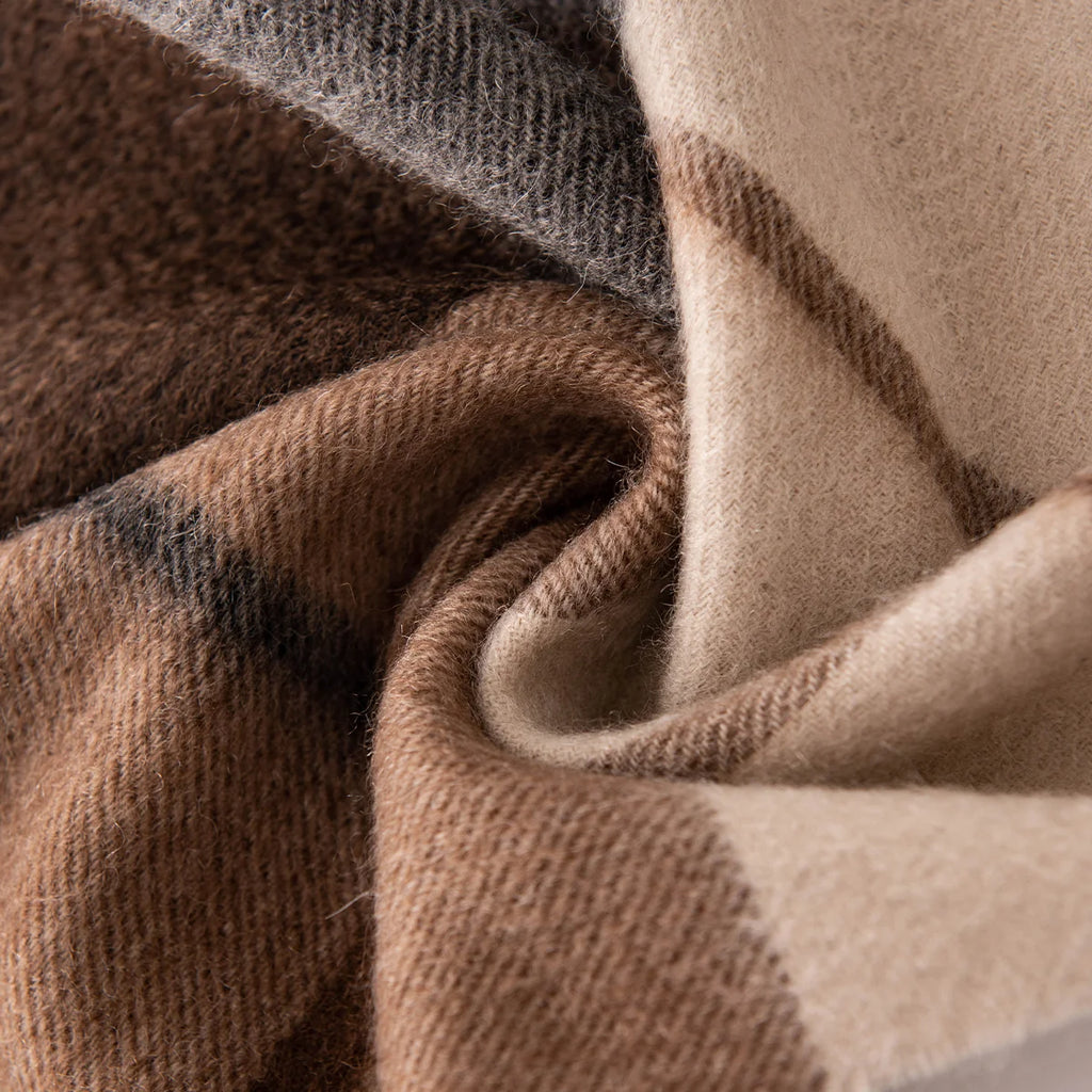 Maillard Plaid Cashmere Scarf