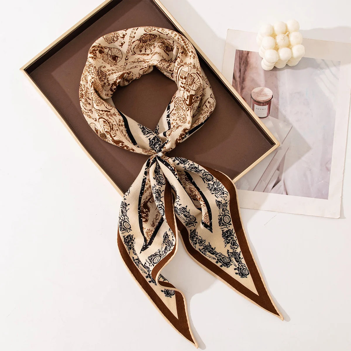 Carriage Print Wool Scarf