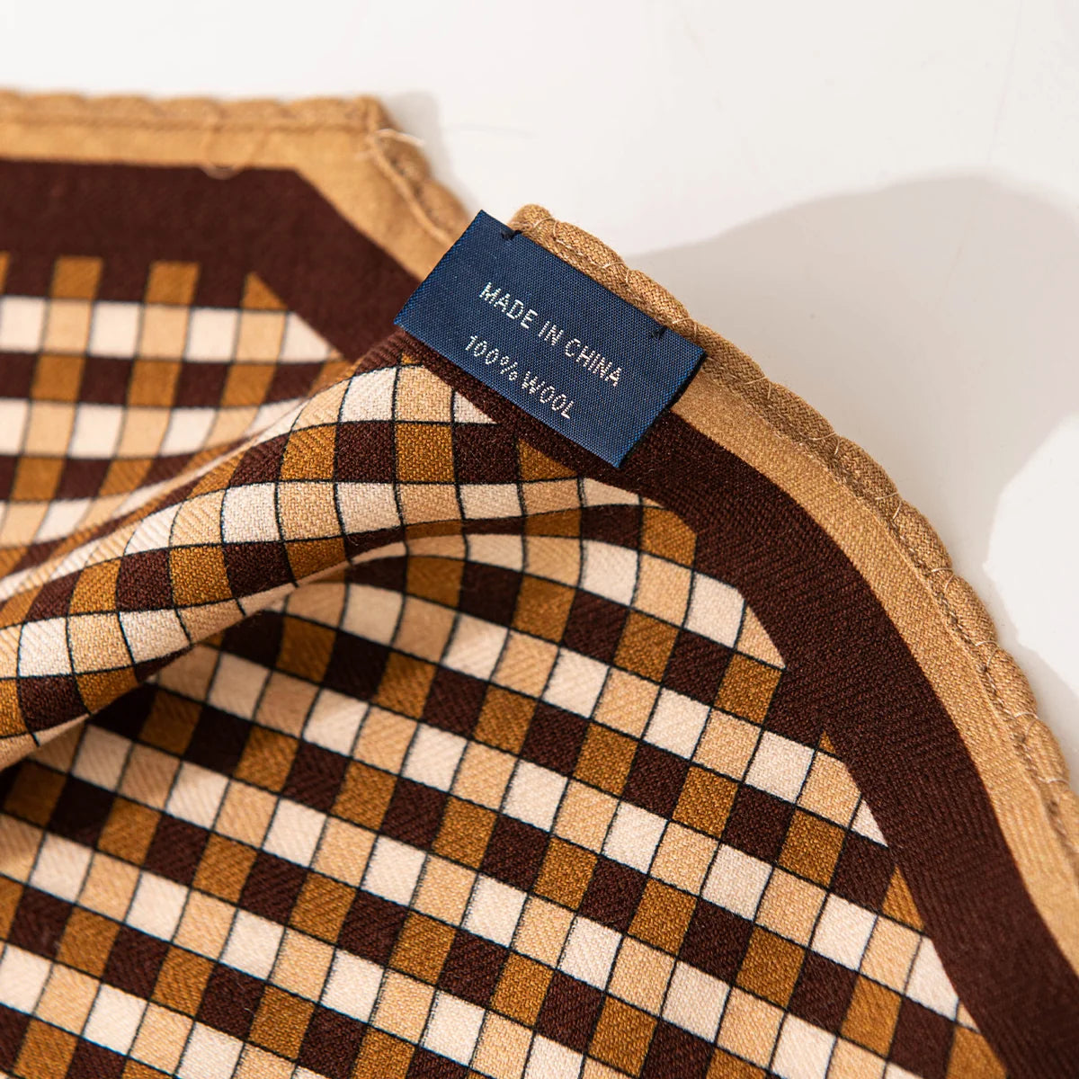 Gingham Diamond Wool Scarf