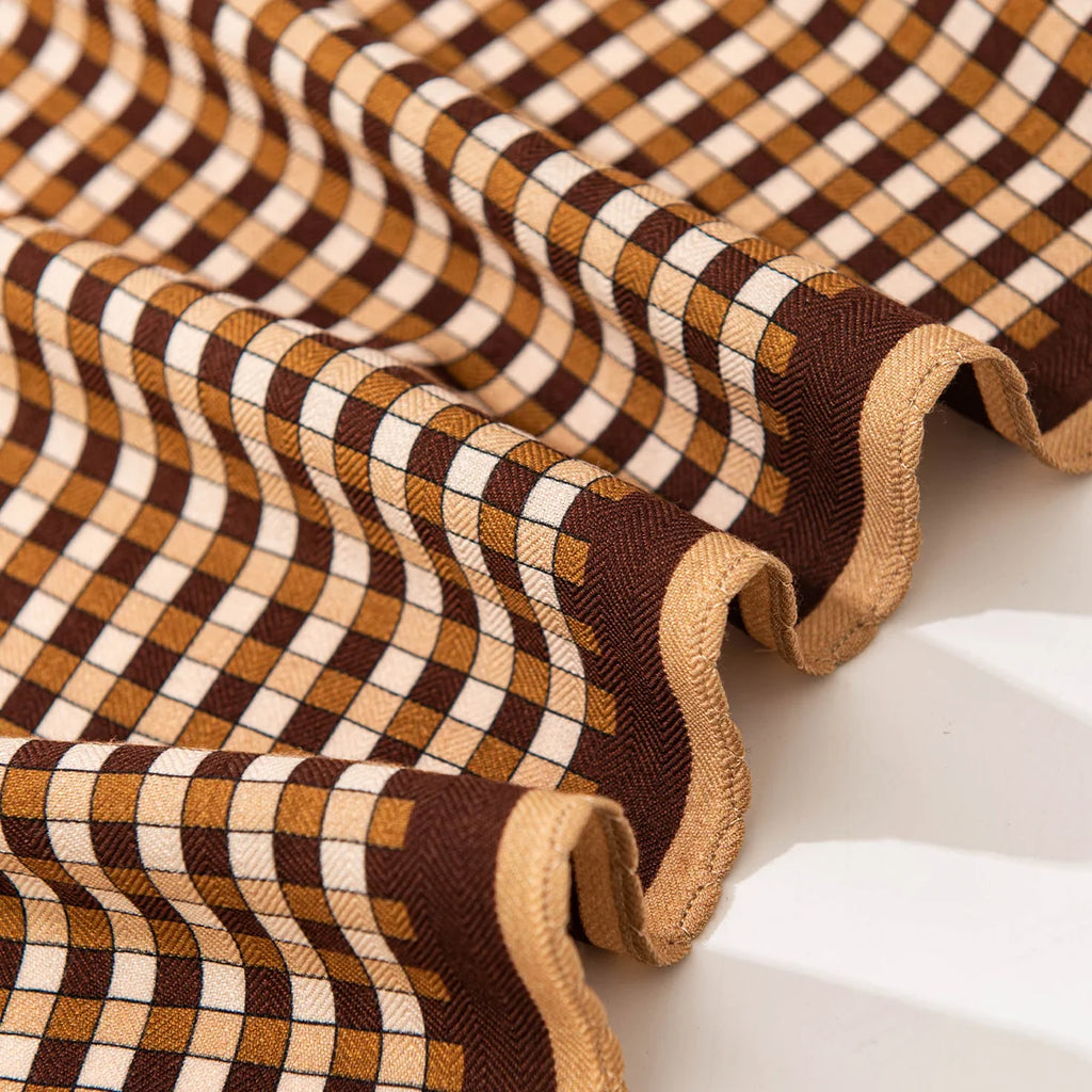 Gingham Diamond Wool Scarf
