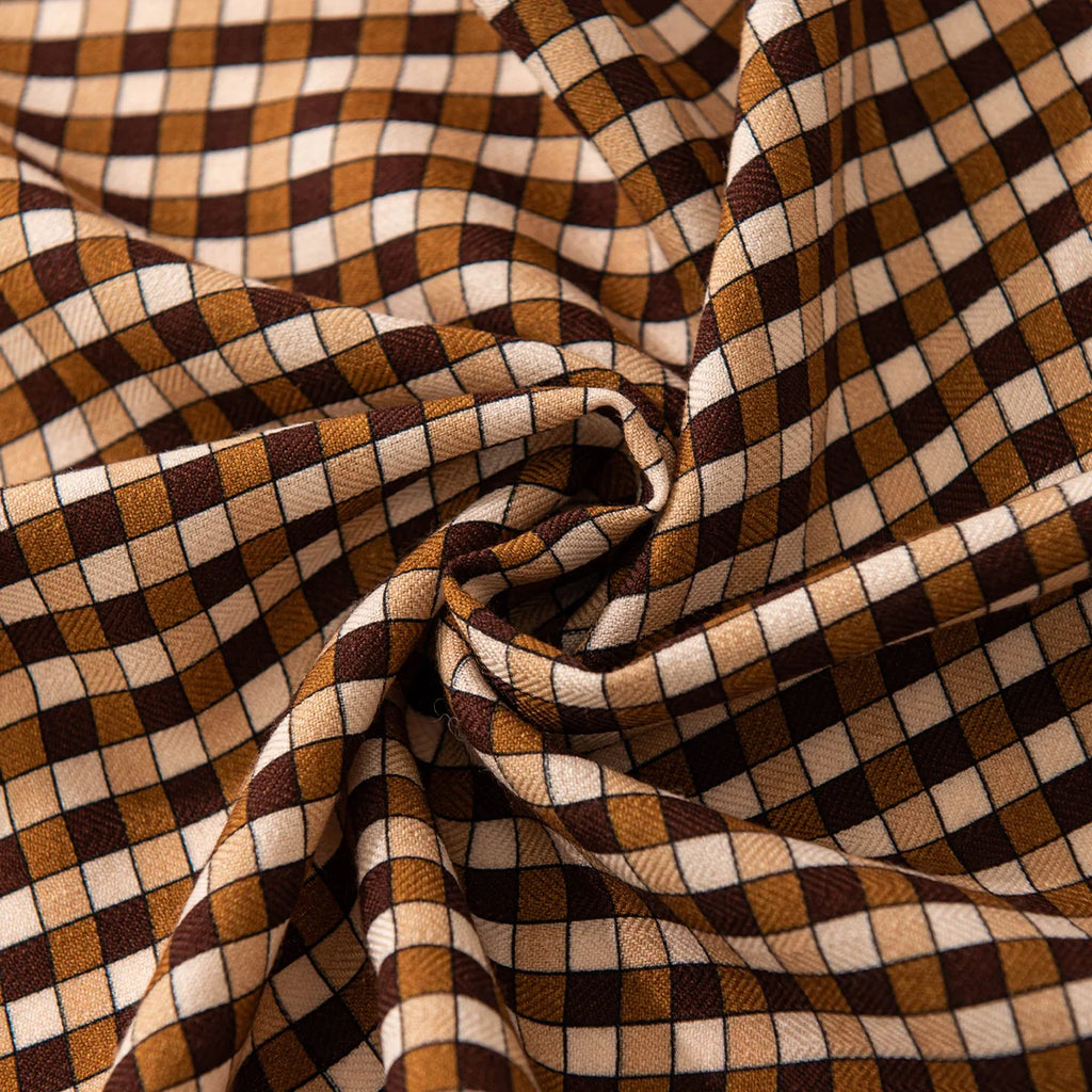 Gingham Diamond Wool Scarf