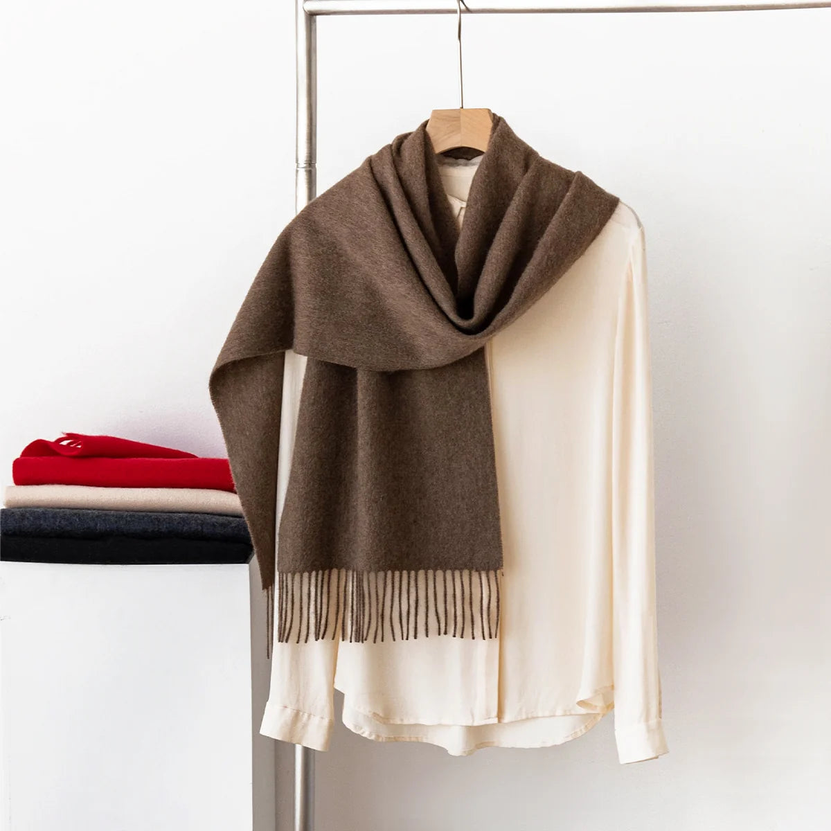 Classic Fringe Cashmere Scarf