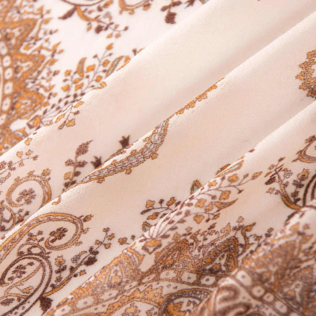 Paisley Border Cashmere Square Scarf