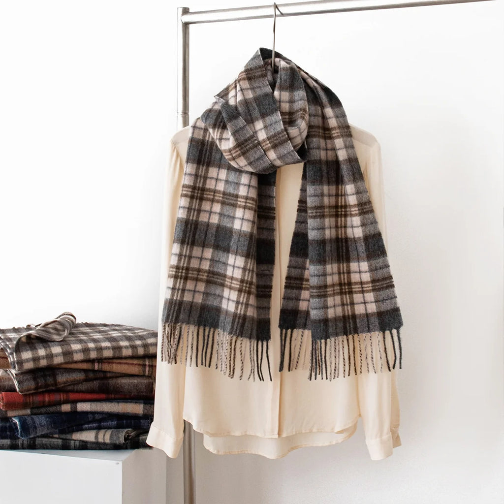 Brushed Plaid Wool Scarf
