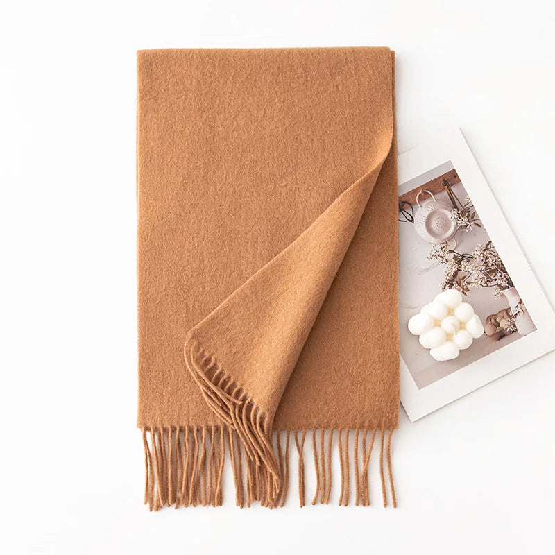 Solid Brushed Wool Scarf