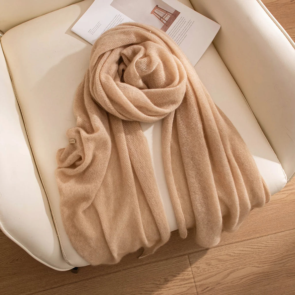 Fine Knit Oversized Cashmere Scarf