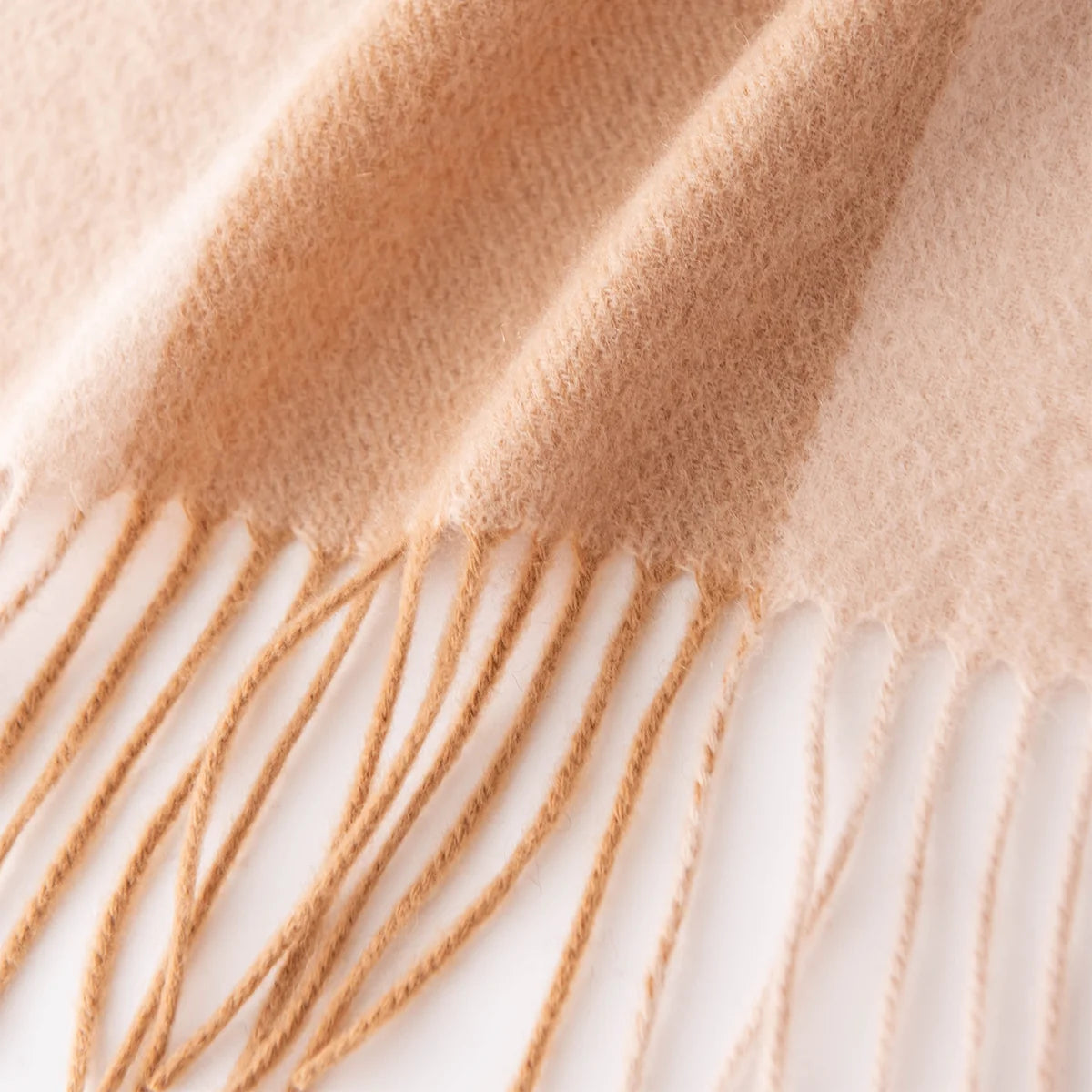Camel Gray Check Cashmere Scarf