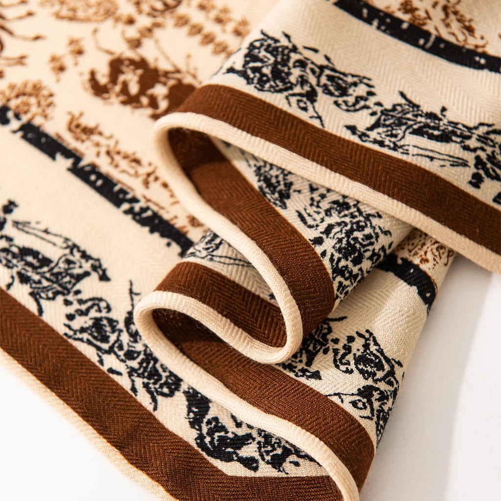 Carriage Print Wool Scarf