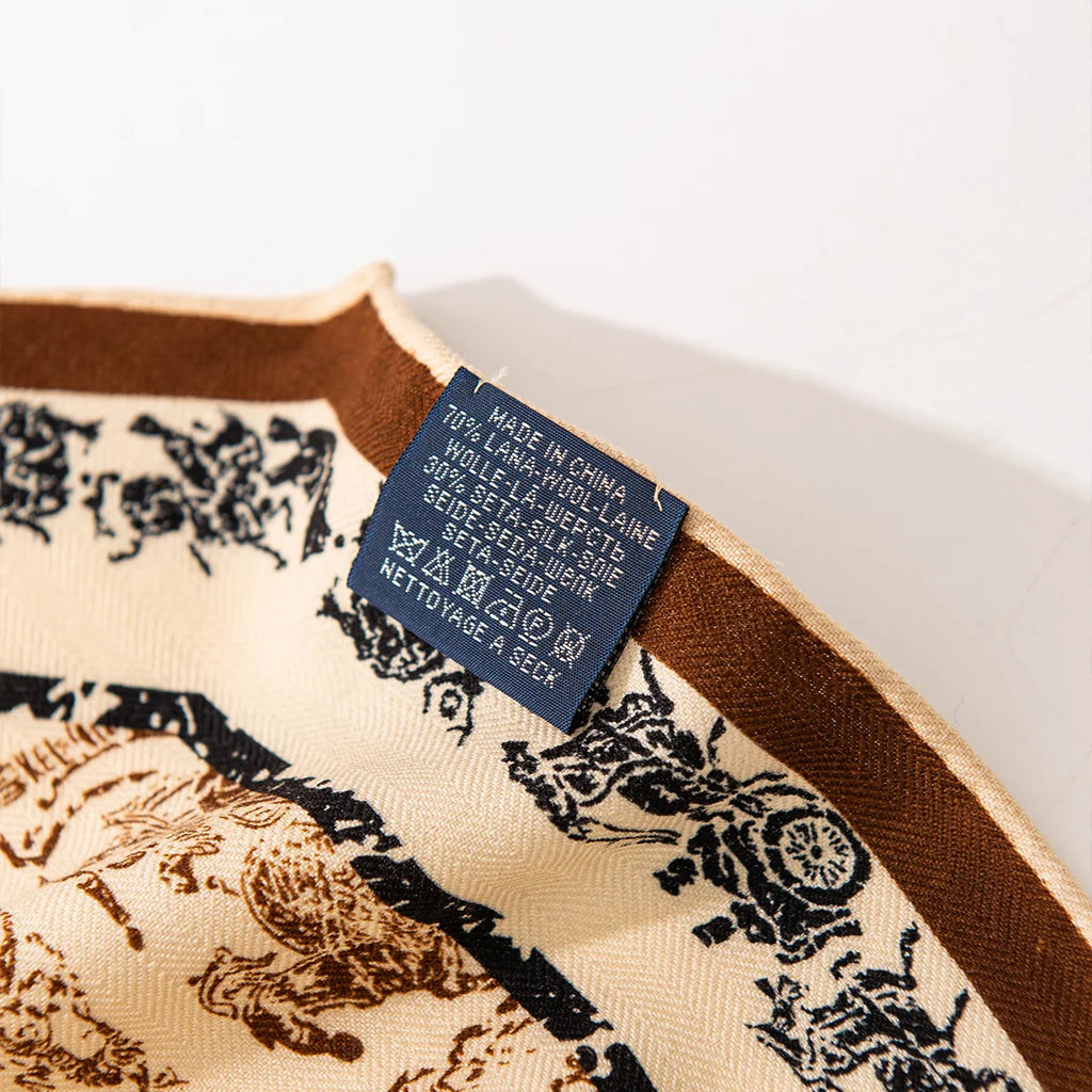 Carriage Print Wool Scarf