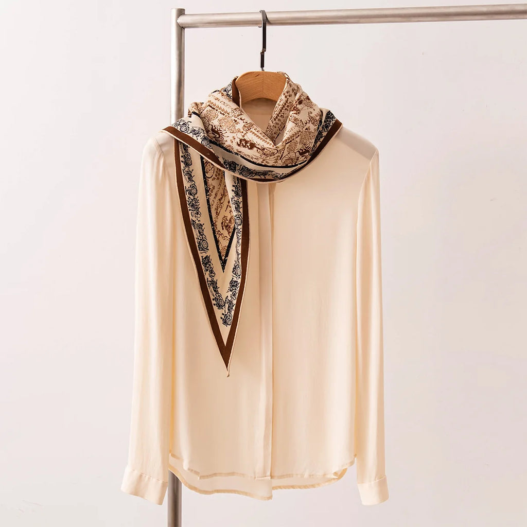 Carriage Print Wool Scarf