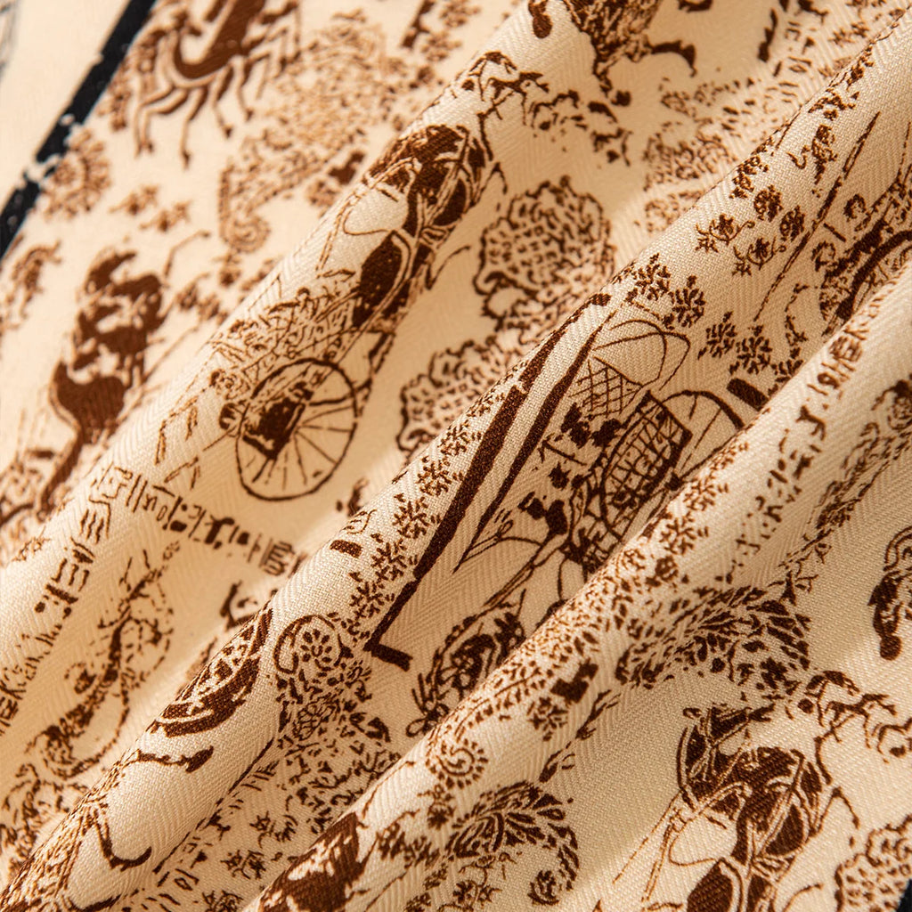Carriage Print Wool Scarf