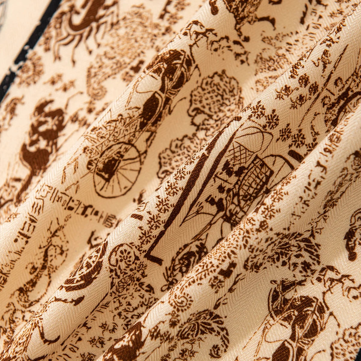 Carriage Print Wool Scarf