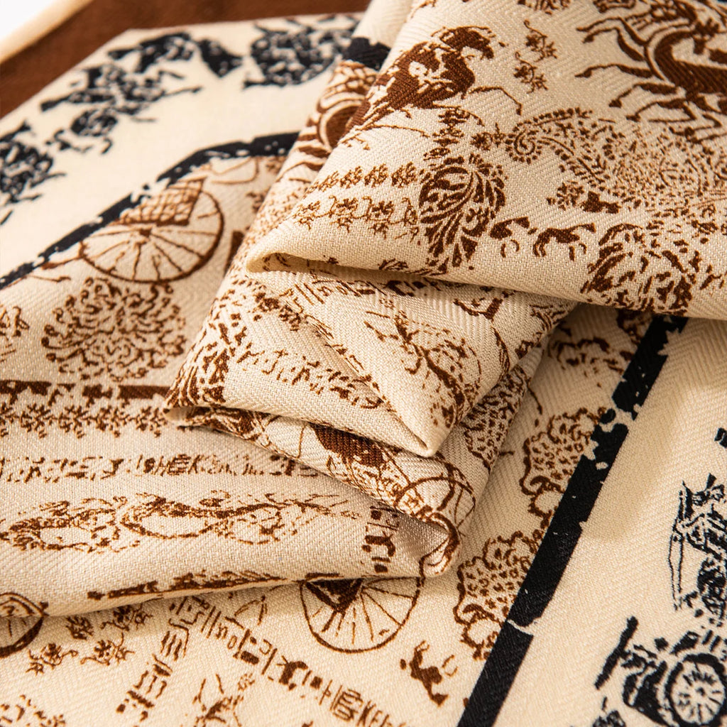 Carriage Print Wool Scarf