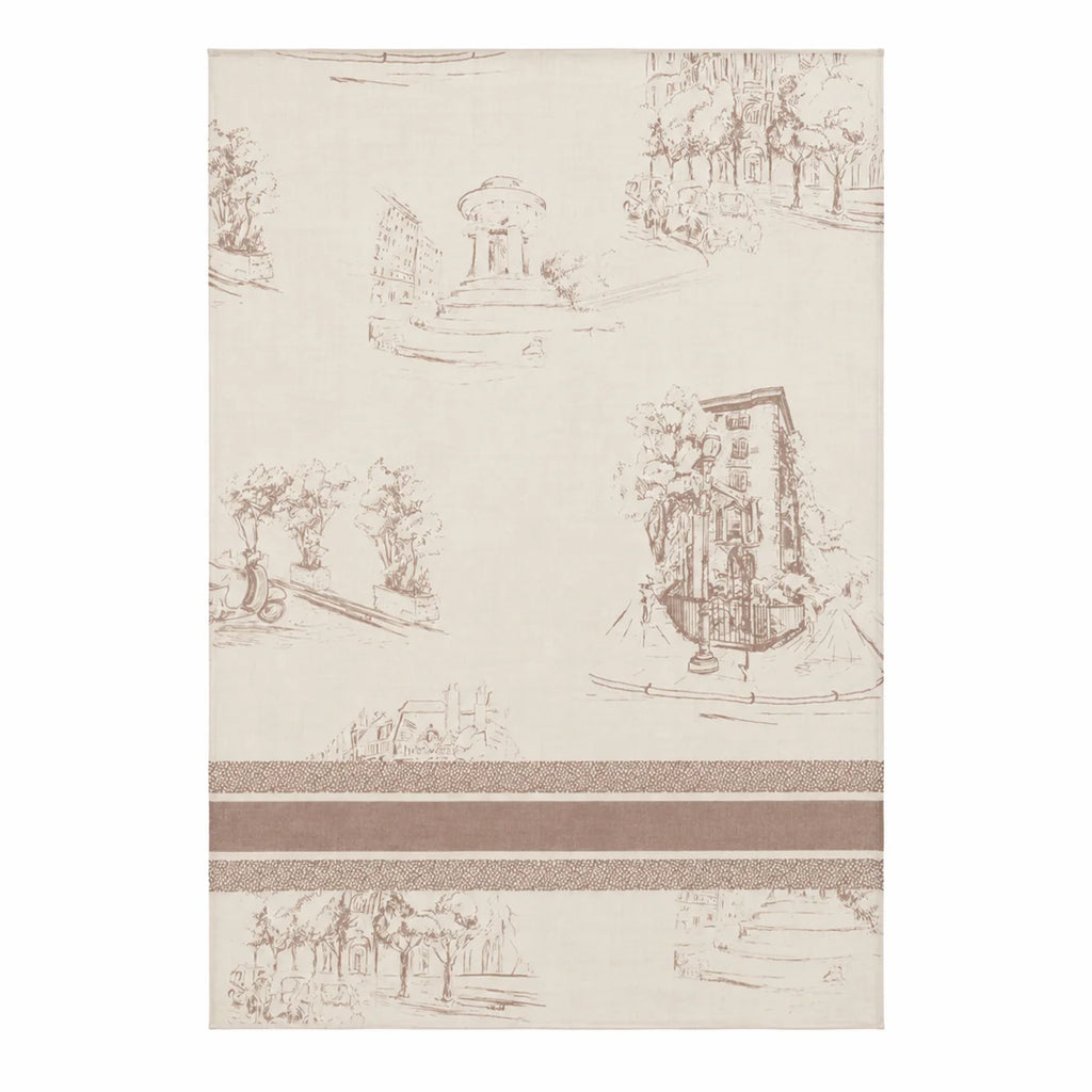 Scenic Sketch Print Cashmere Scarf