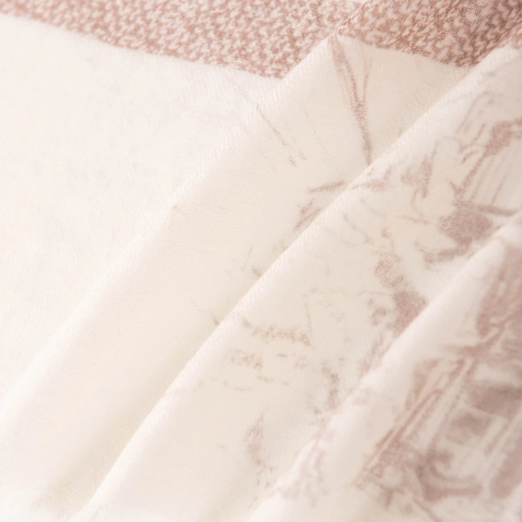 Scenic Sketch Print Cashmere Scarf