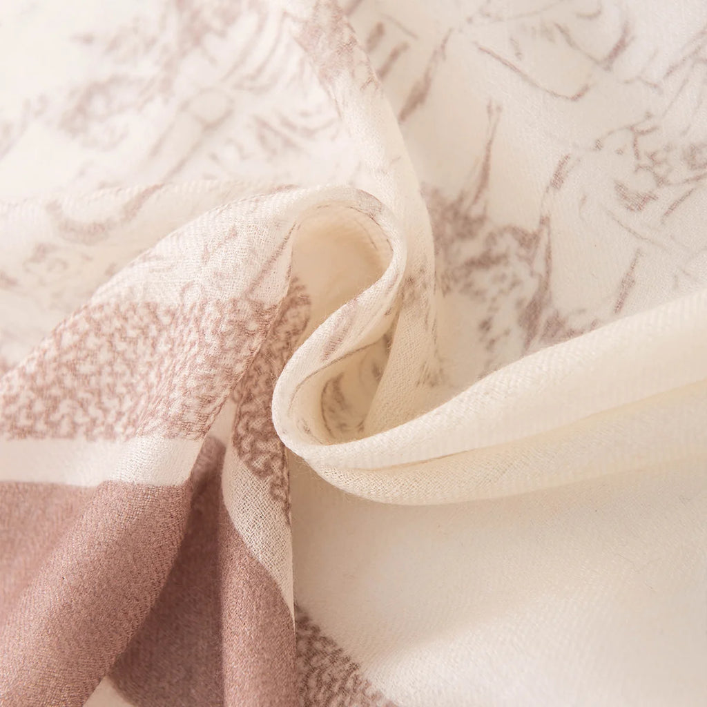 Scenic Sketch Print Cashmere Scarf