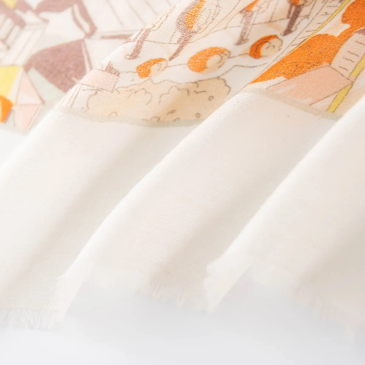 Old Town Landscape Print Cashmere Scarf