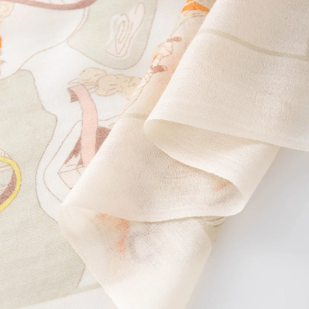 Old Town Landscape Print Cashmere Scarf