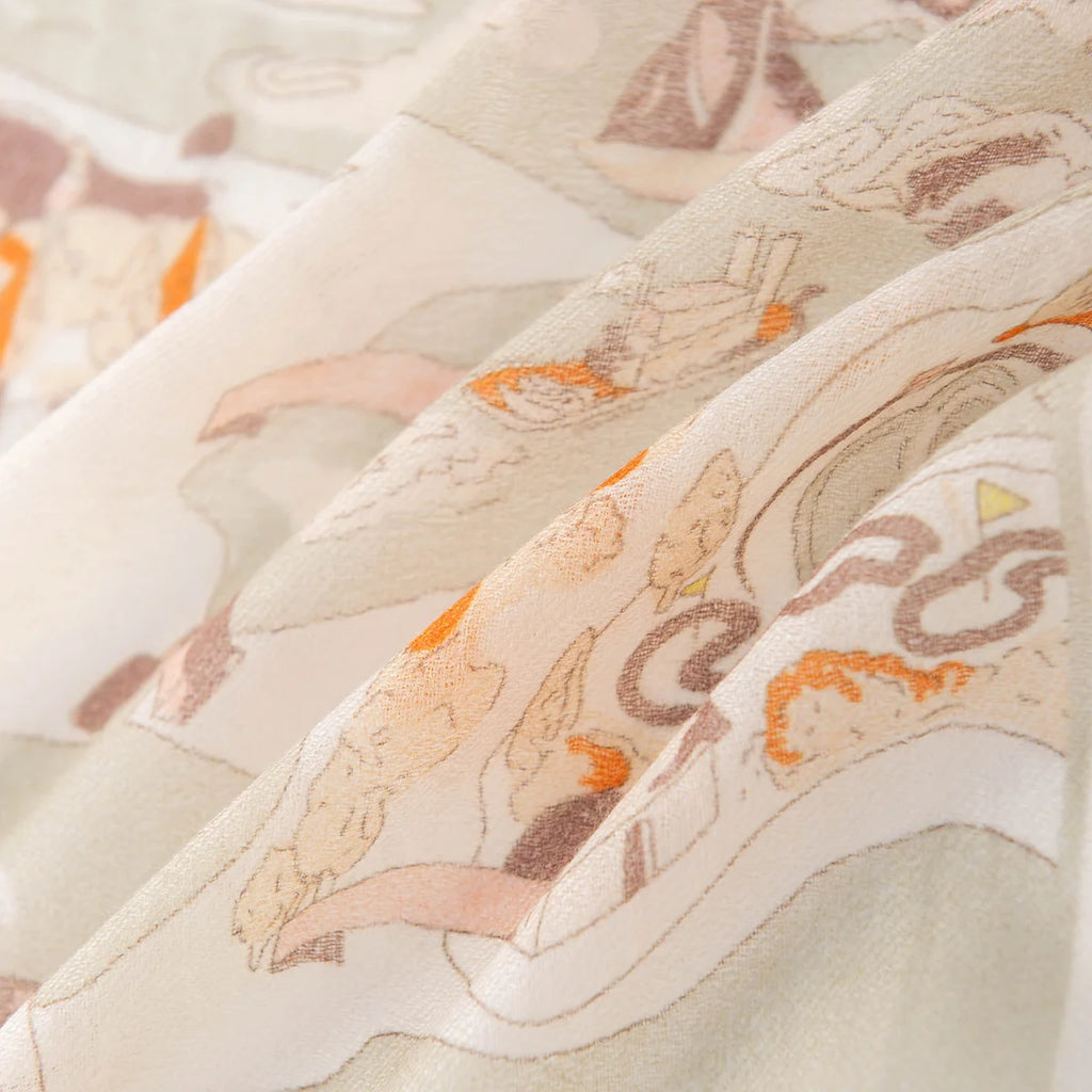 Old Town Landscape Print Cashmere Scarf