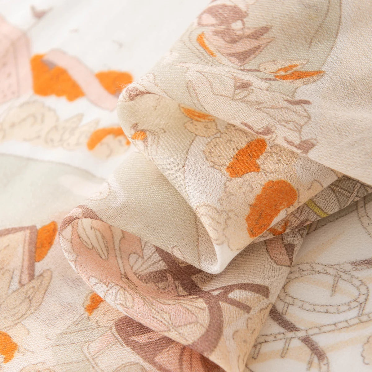 Old Town Landscape Print Cashmere Scarf