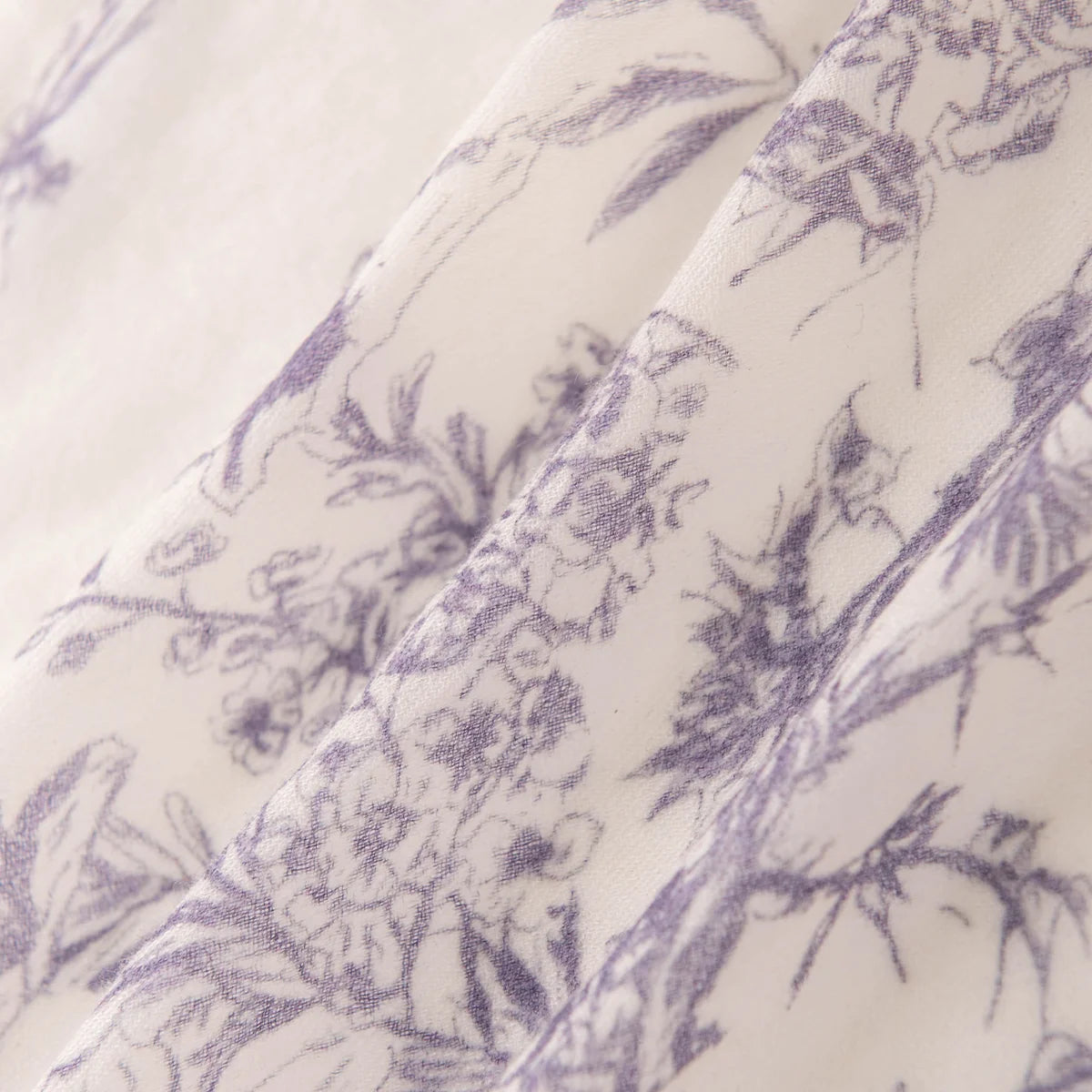 Botanical Print Cashmere Square Scarf