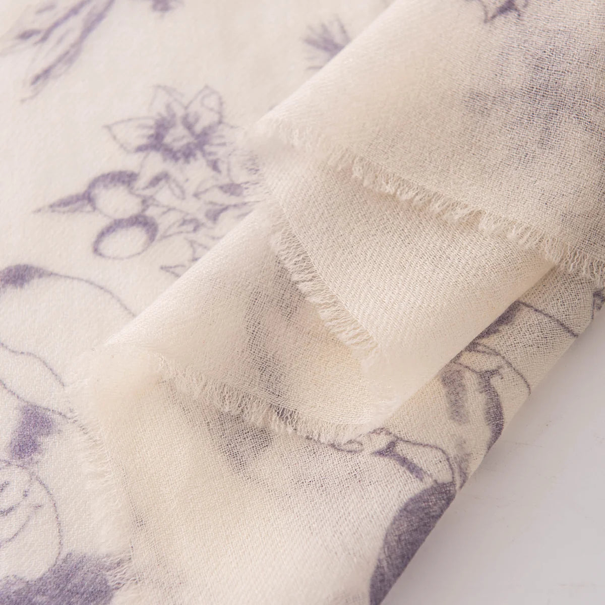 Botanical Print Cashmere Square Scarf