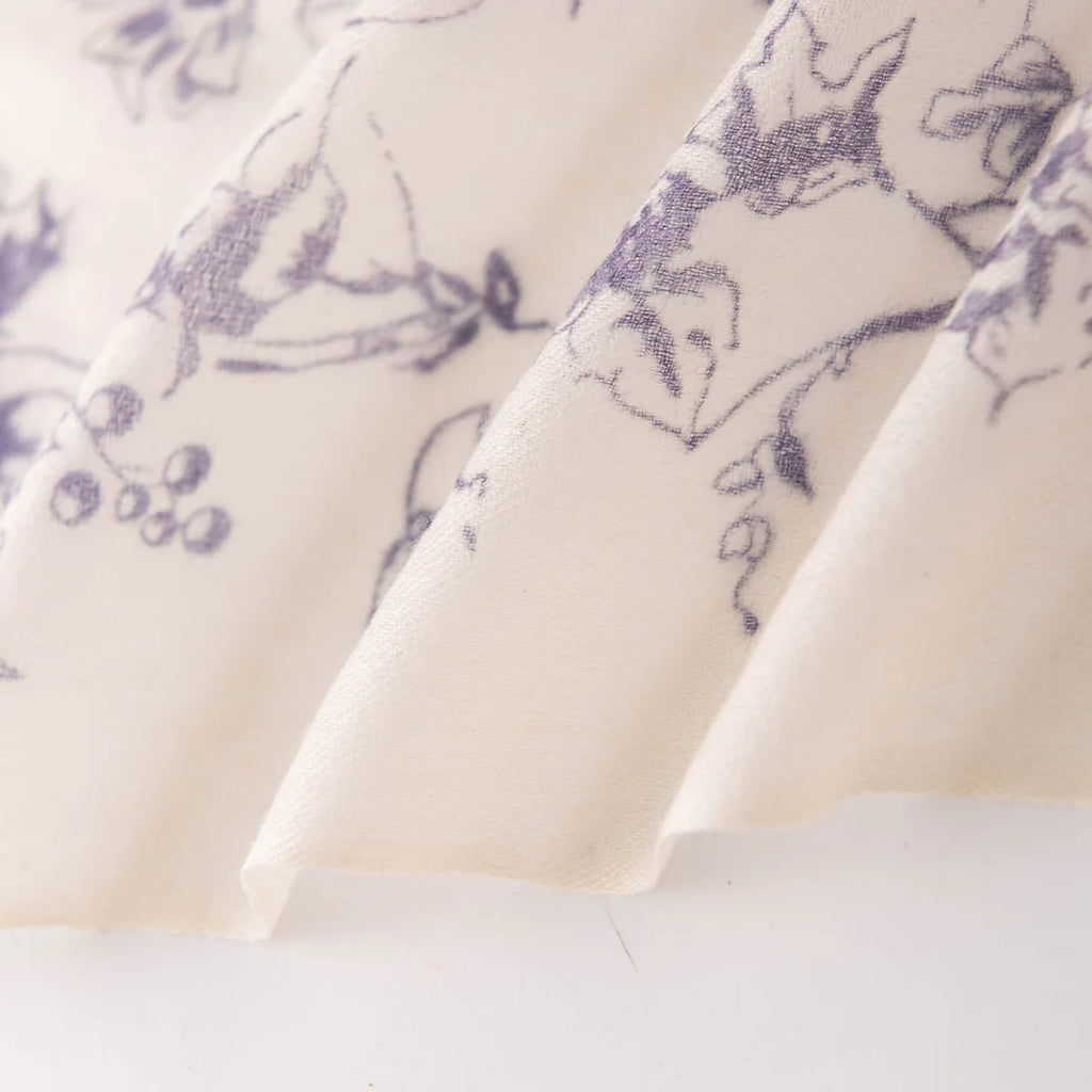Botanical Print Cashmere Square Scarf