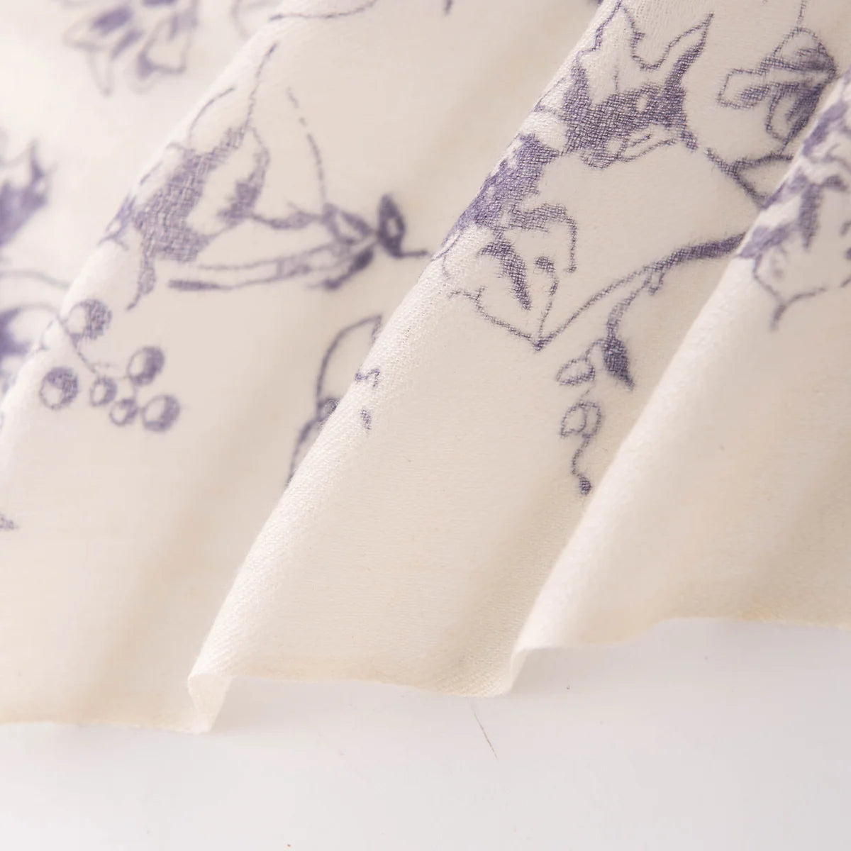 Botanical Print Cashmere Square Scarf