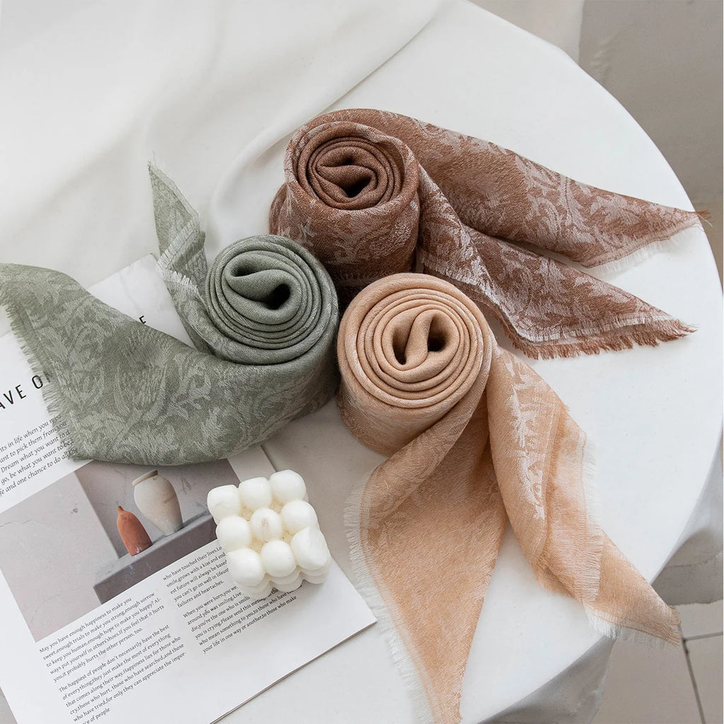 Jacquard Square Cashmere Shawl