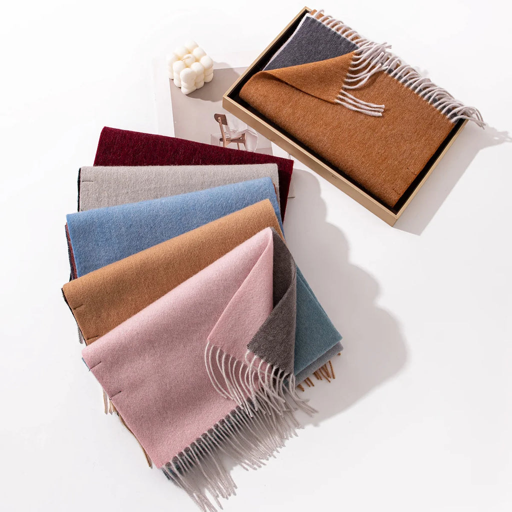 Ombre Fringe Wool Scarf