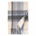 Powder Blue Plaid Wool Scarf