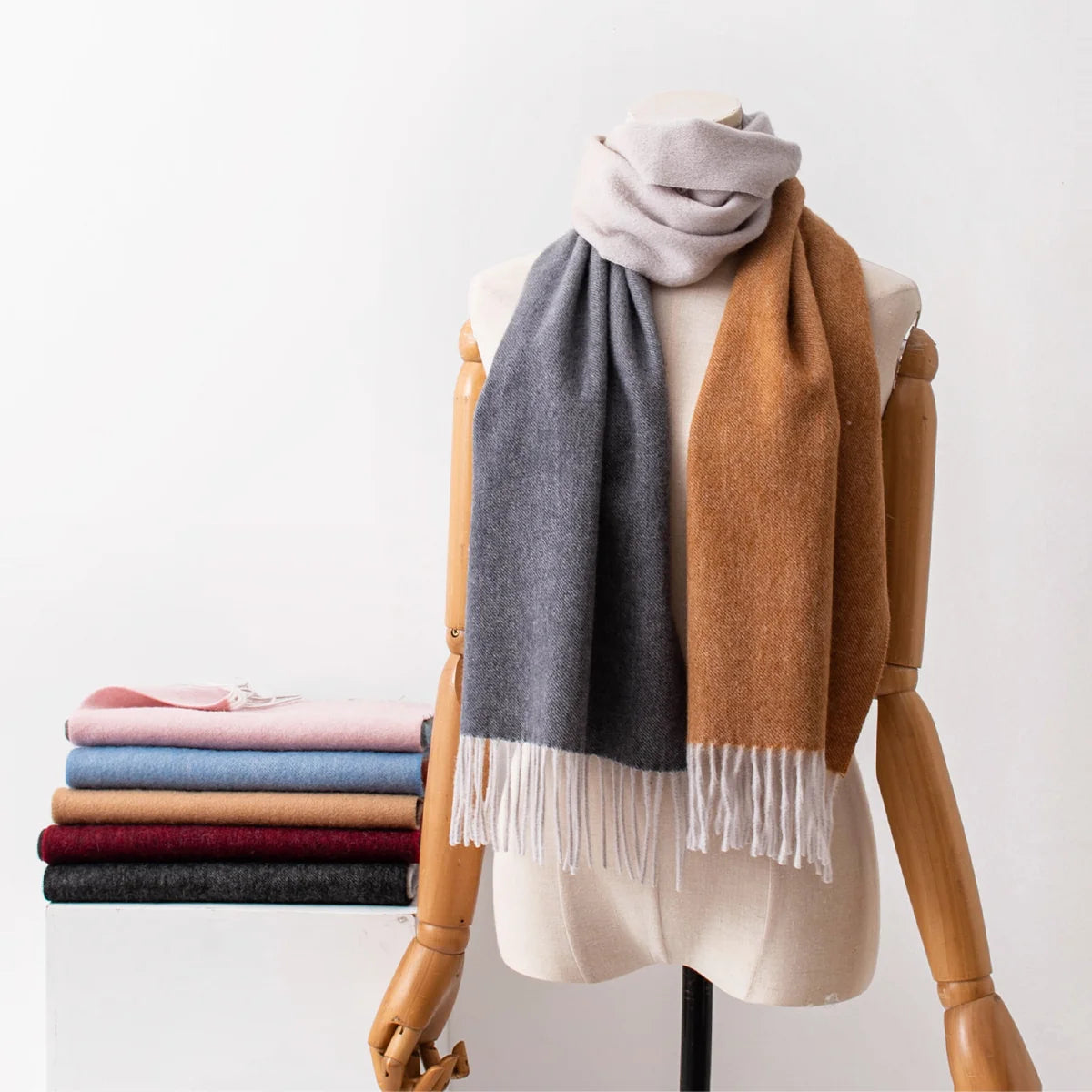 Ombre Fringe Wool Scarf