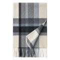 Gray Cream Plaid Cashmere Scarf
