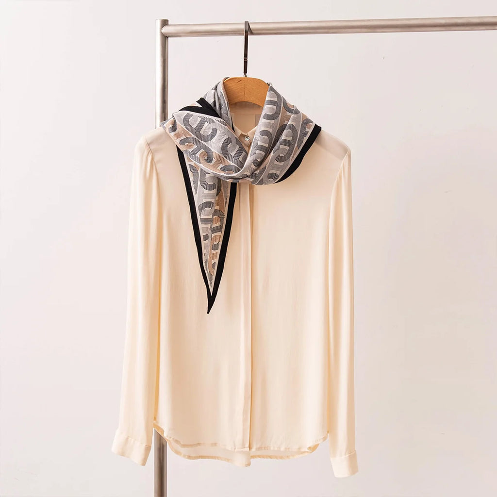 Retro Geometric Wool Scarf