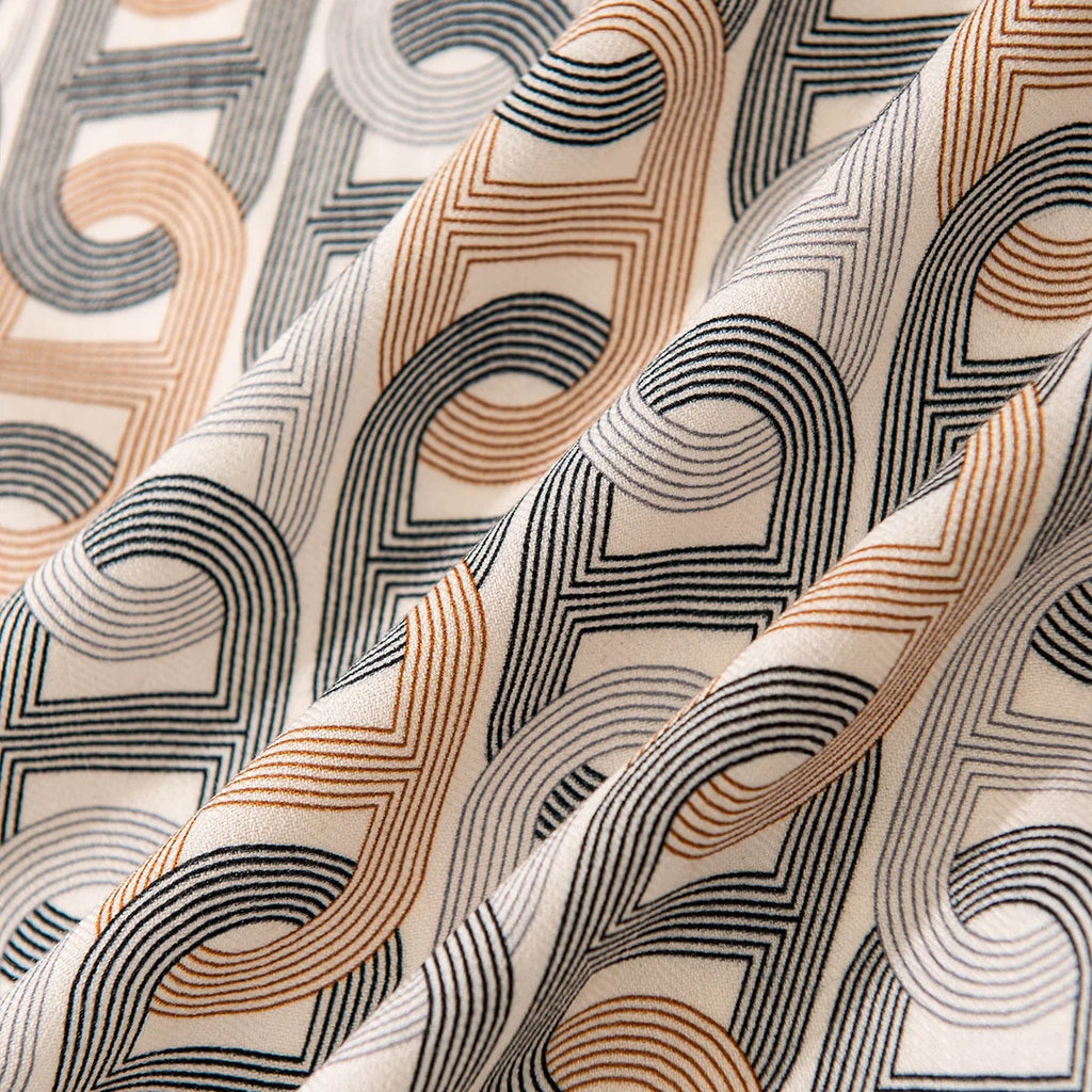 Retro Geometric Wool Scarf