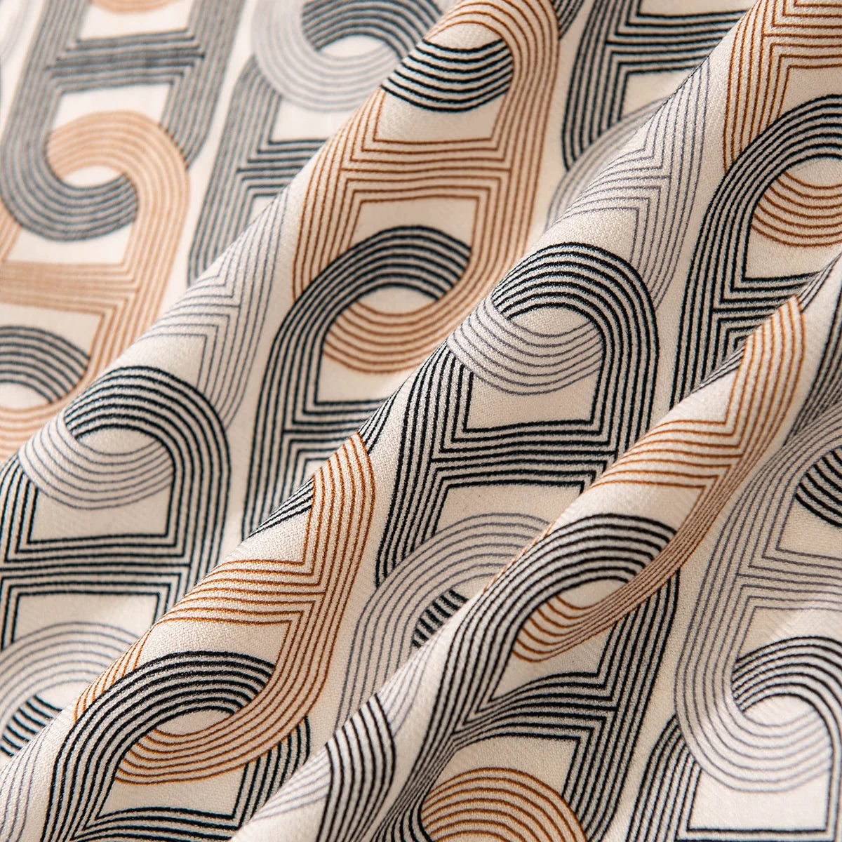 Retro Geometric Wool Scarf