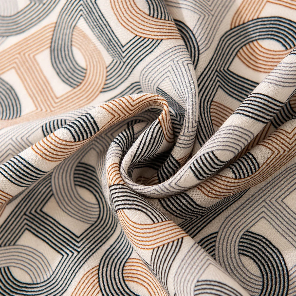 Retro Geometric Wool Scarf
