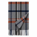 Gray Rust Plaid Cashmere Scarf