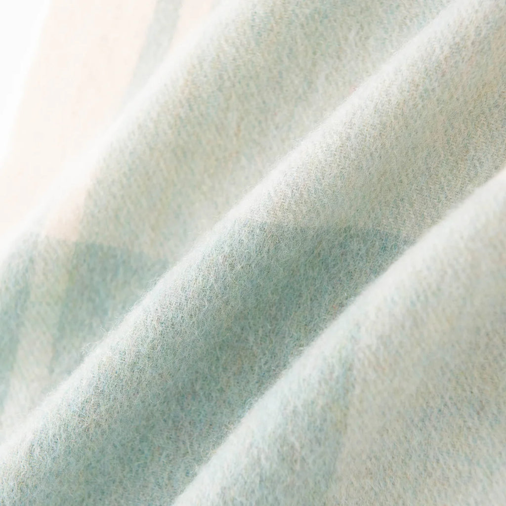 Brushed Block Check Wool Scarf