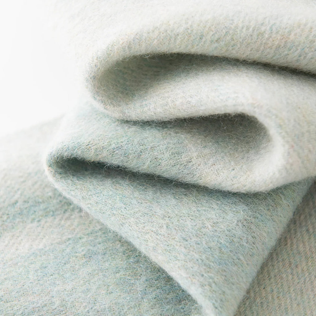 Brushed Block Check Wool Scarf
