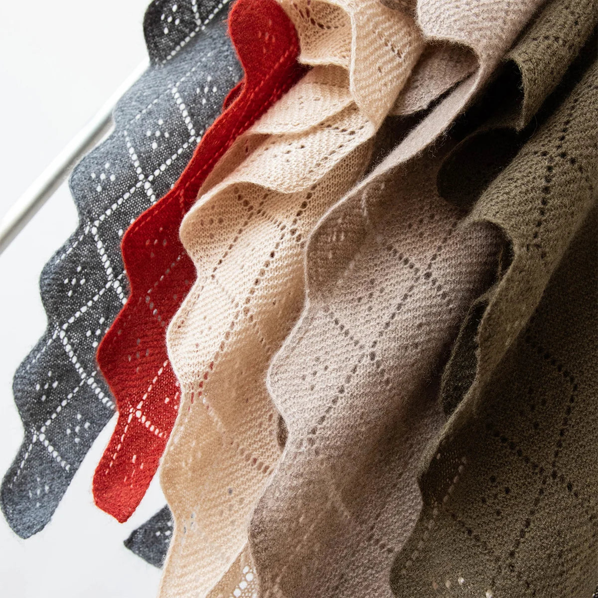 Textured Openwork Cashmere Shawl