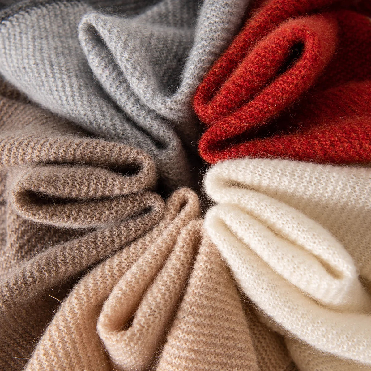 Pointed Knit Cashmere Shawl