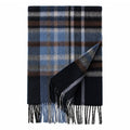 Navy Black Plaid Cashmere Scarf