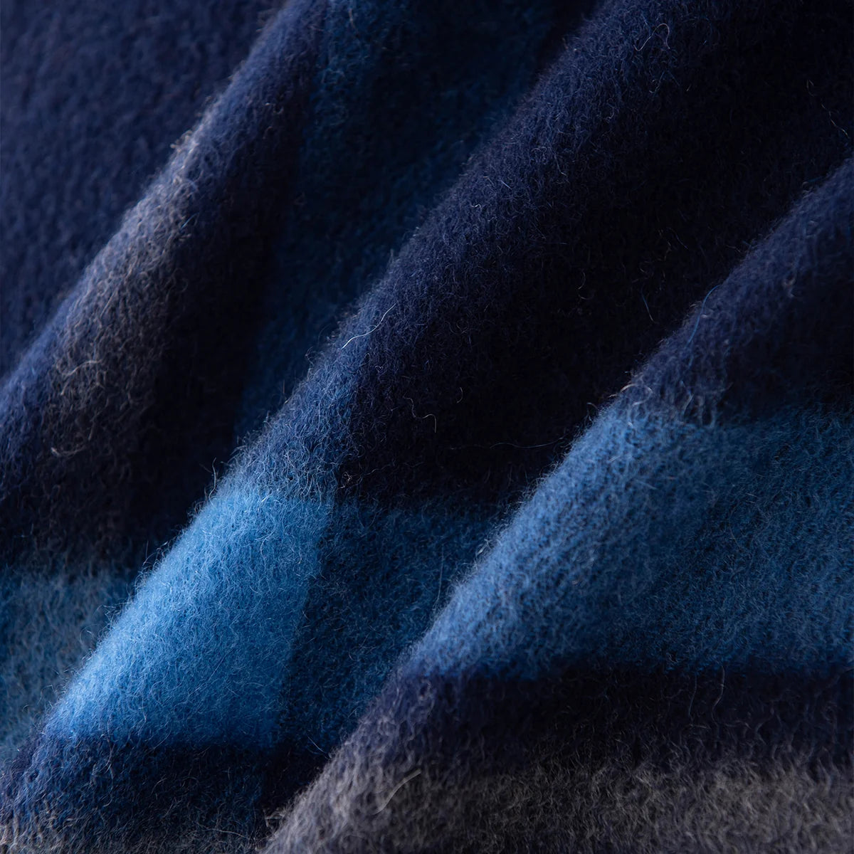 Navy Crosscheck Cashmere Scarf