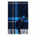 Navy Crosscheck Cashmere Scarf