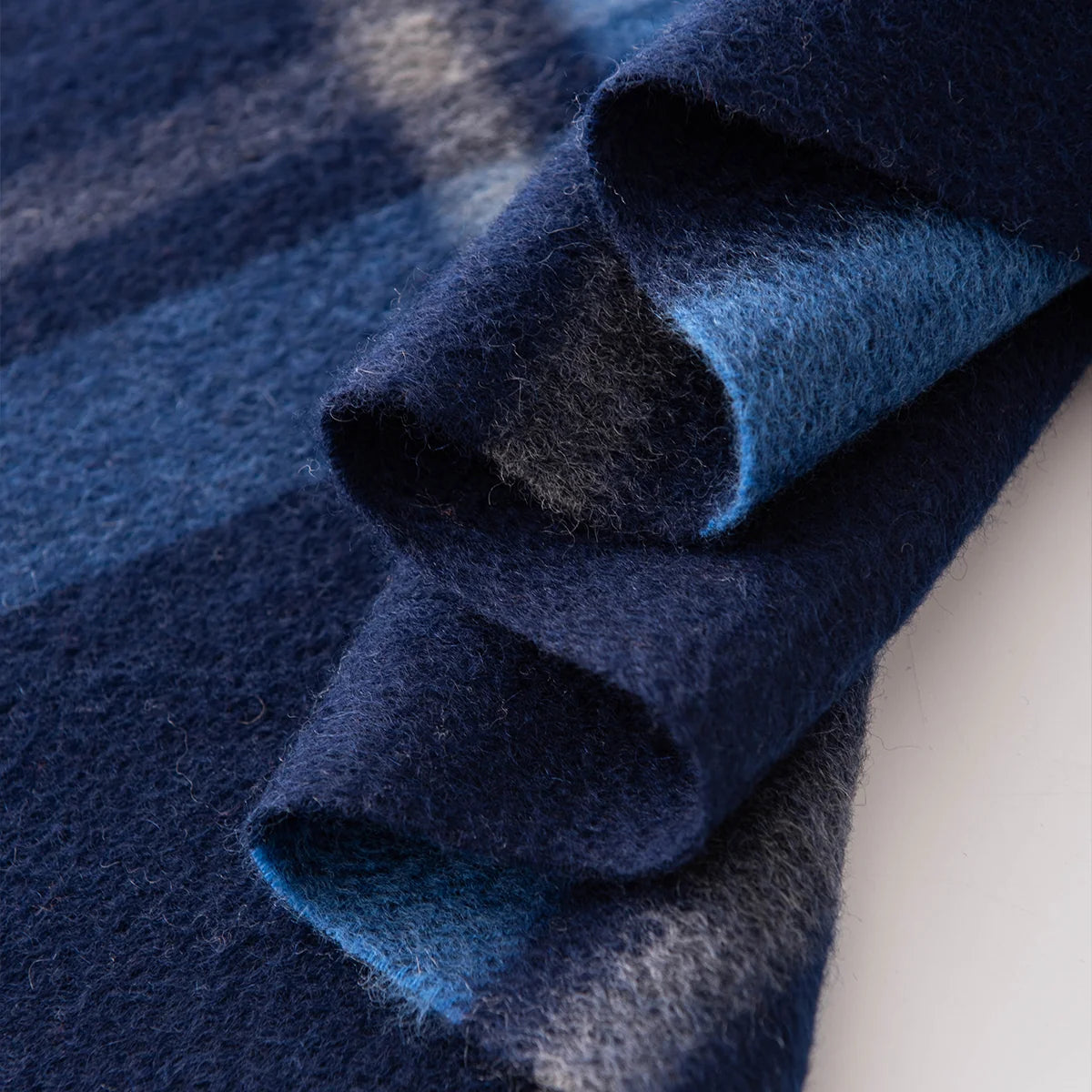 Navy Crosscheck Cashmere Scarf