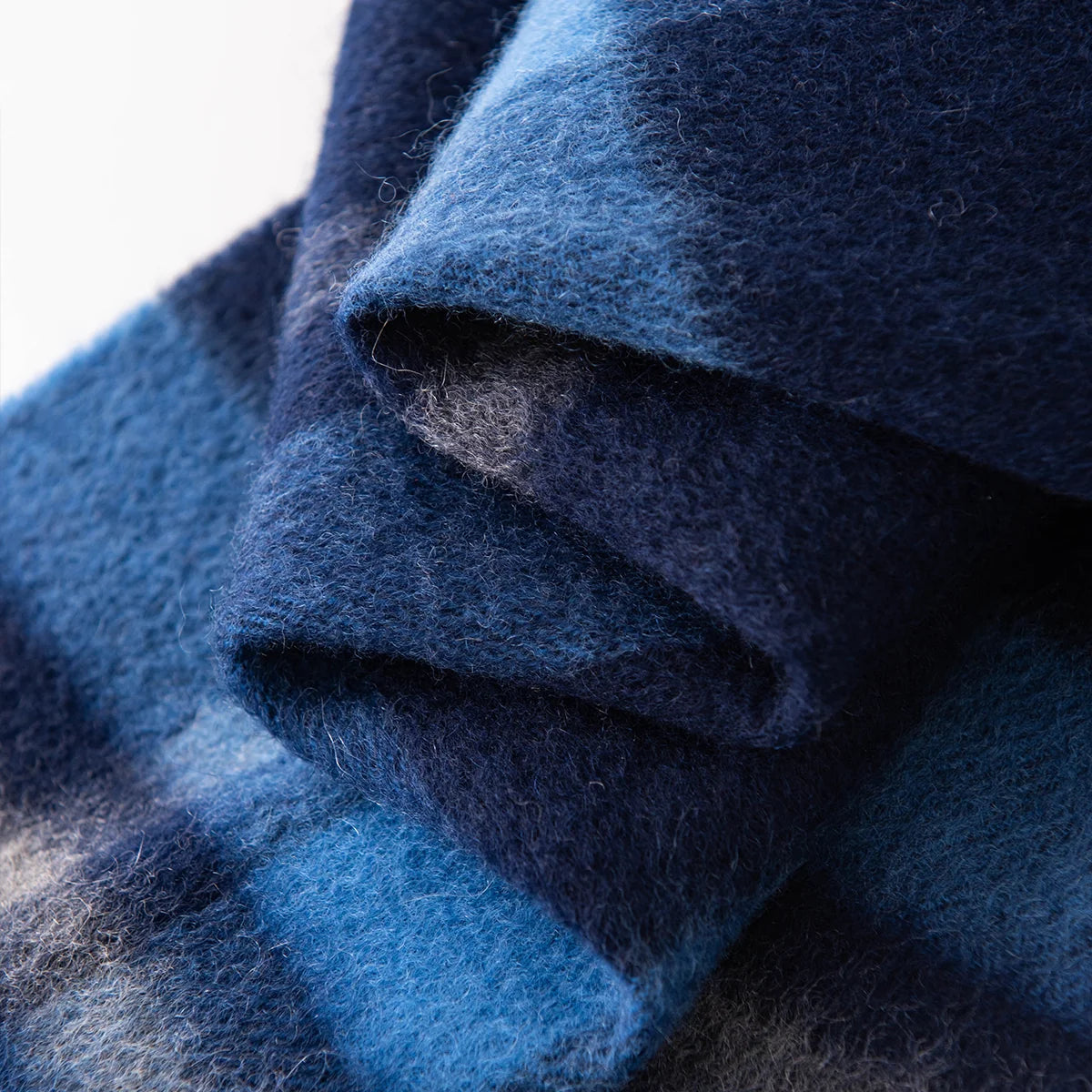 Navy Crosscheck Cashmere Scarf