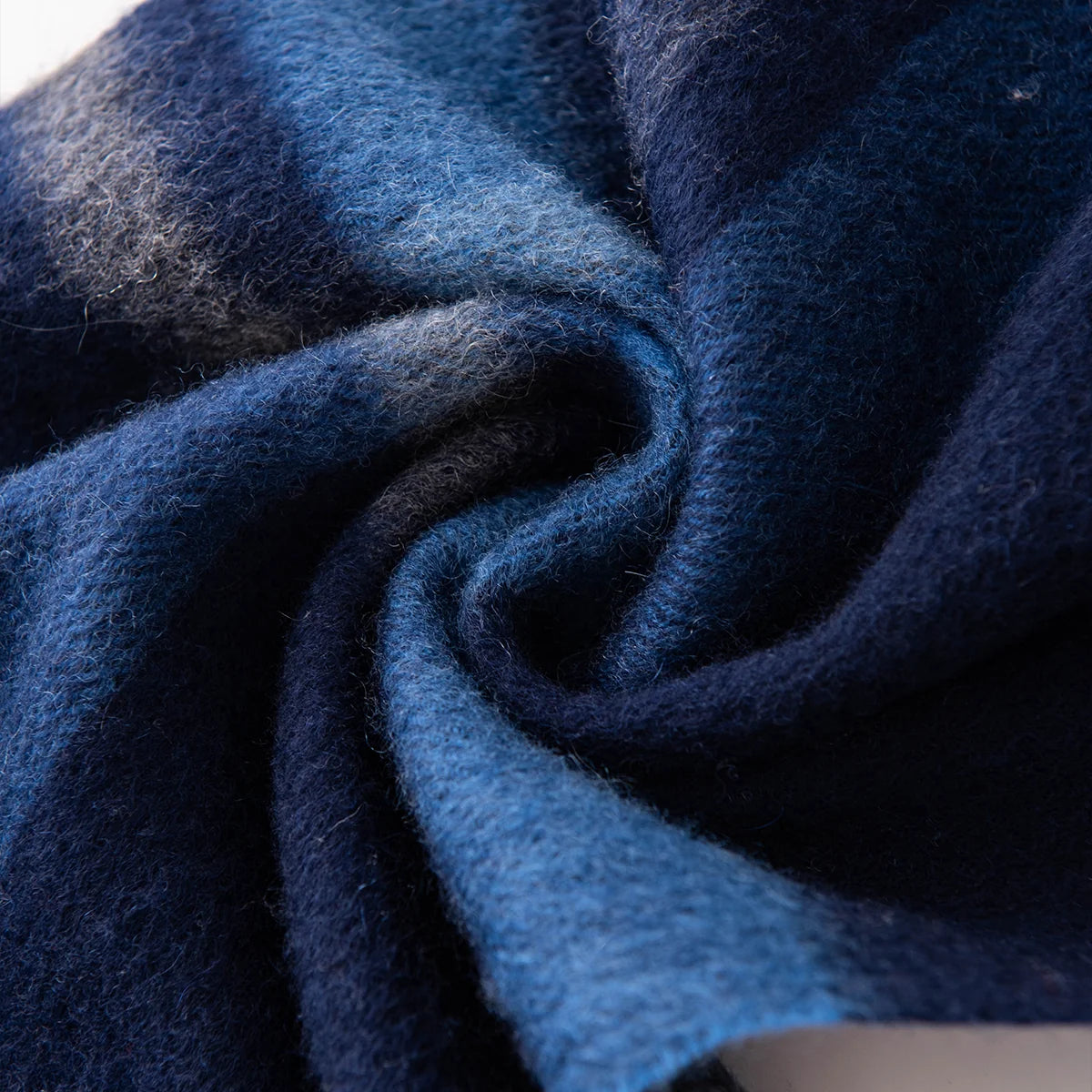 Navy Crosscheck Cashmere Scarf