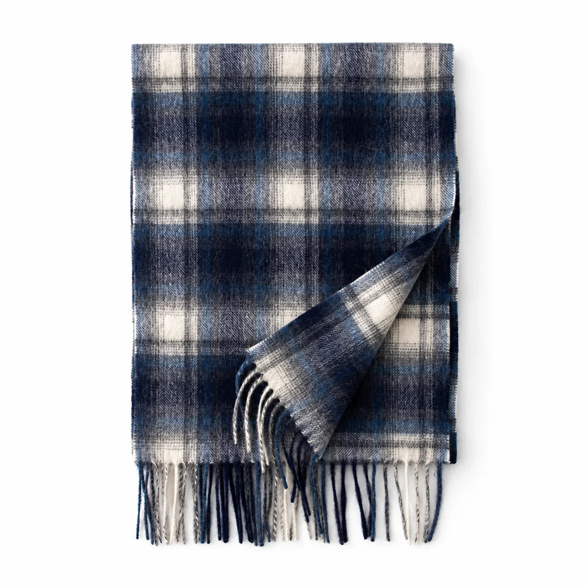 Brushed Plaid Wool Scarf